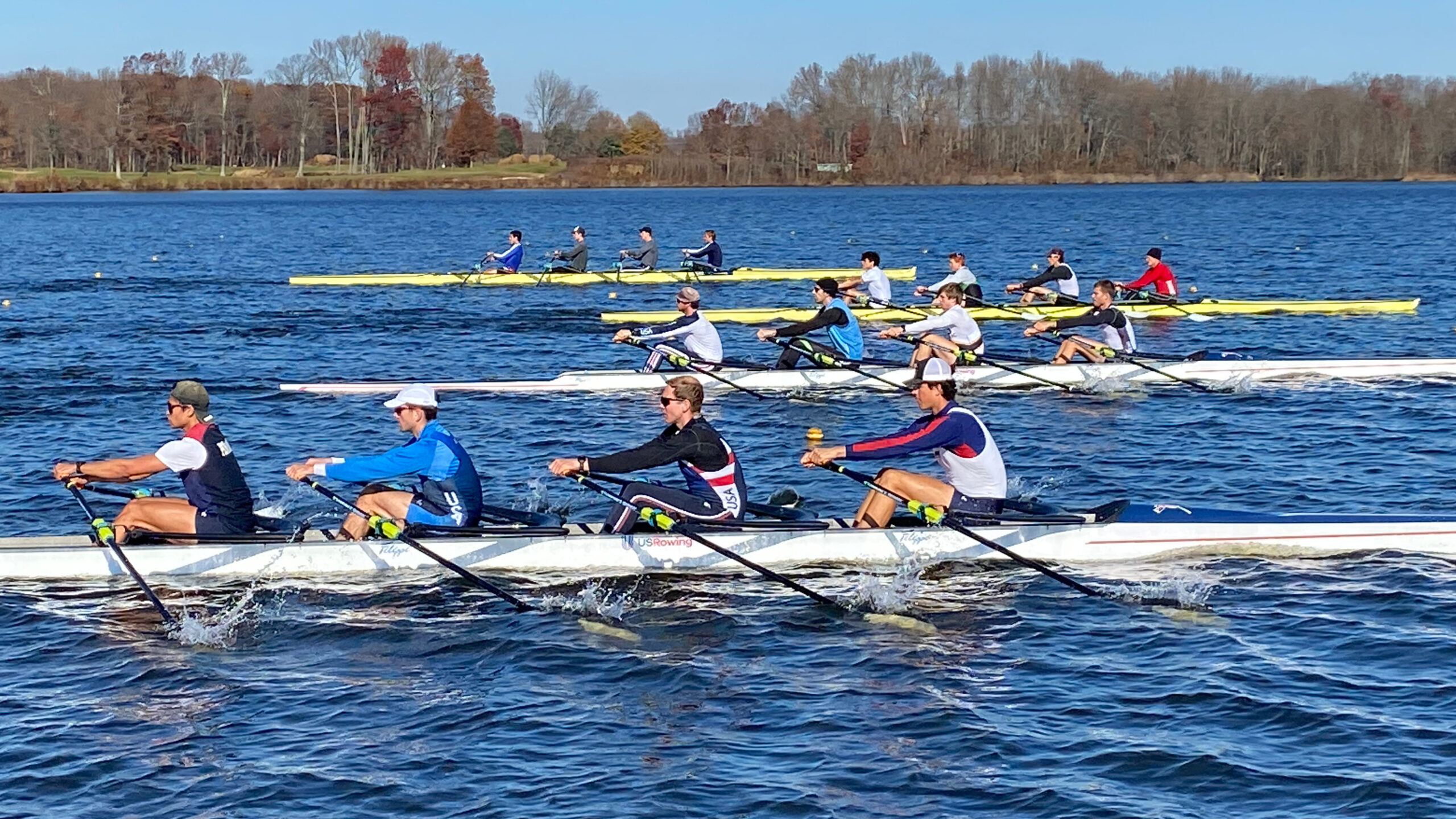 Penn AC athletes rowed in serveral quads following the singles racing.